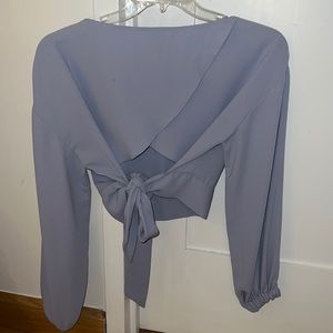 Aritzia Wilfred Lilac Crop Top